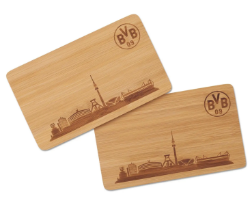 Borussia Dortmund - Frühstücksbrettchen aus Holz (2 Stück)